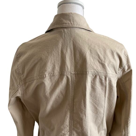 Eddie Bauer Jacket Women's Large Off-White Stretch Utility Drawstring Waist Long - Picture 6 of 9
